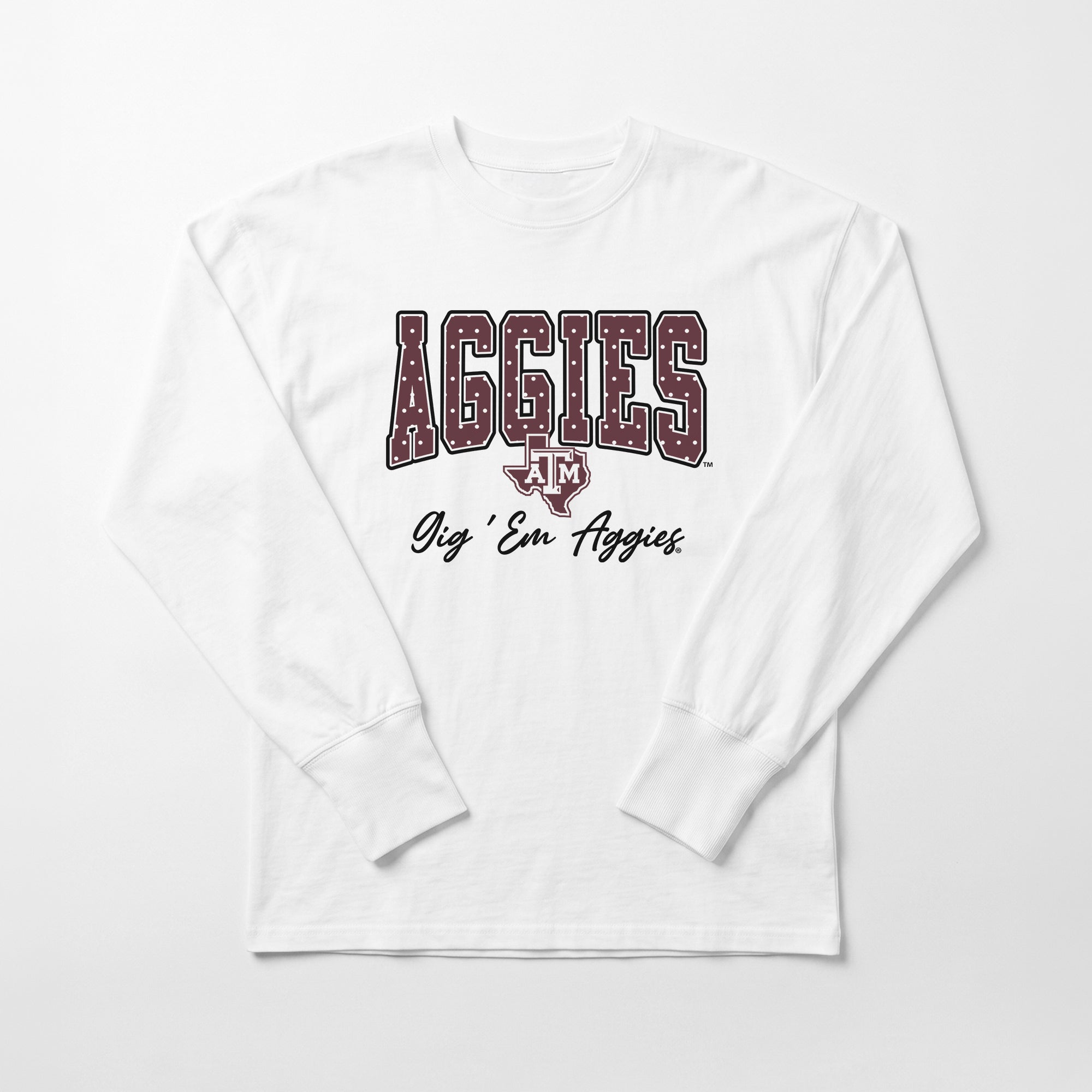 TEXAS A&M AGGIES SWEET SPOT ESSENTIAL RELAXED FIT LONG SLEEVE TEE