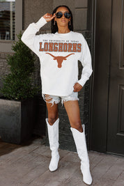 TEXAS LONGHORNS BIG GOALS OVERSIZED LONG SLEEVE TEE WITH RIBBED NECKLINE AND CUFFS