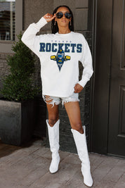 TOLEDO ROCKETS BIG GOALS OVERSIZED LONG SLEEVE TEE WITH RIBBED NECKLINE AND CUFFS