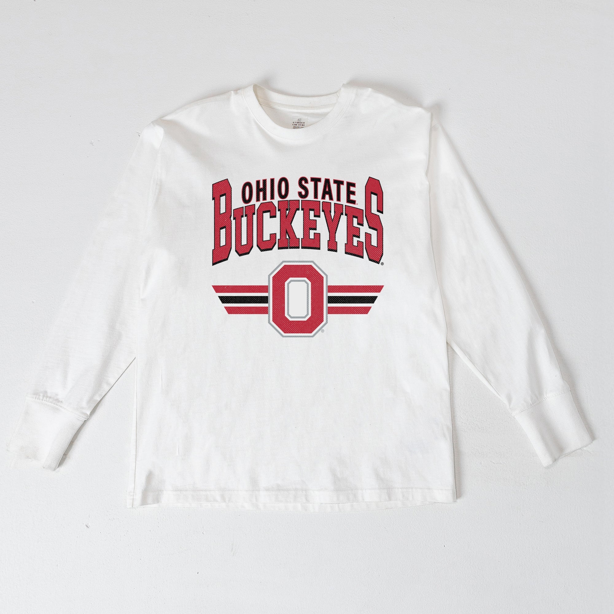 OHIO STATE BUCKEYES SWIFT STRIKE ESSENTIAL RELAXED FIT LONG SLEEVE TEE