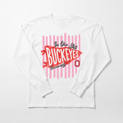 OHIO STATE BUCKEYES RALLY STRIPE ESSENTIAL RELAXED FIT LONG SLEEVE TEE