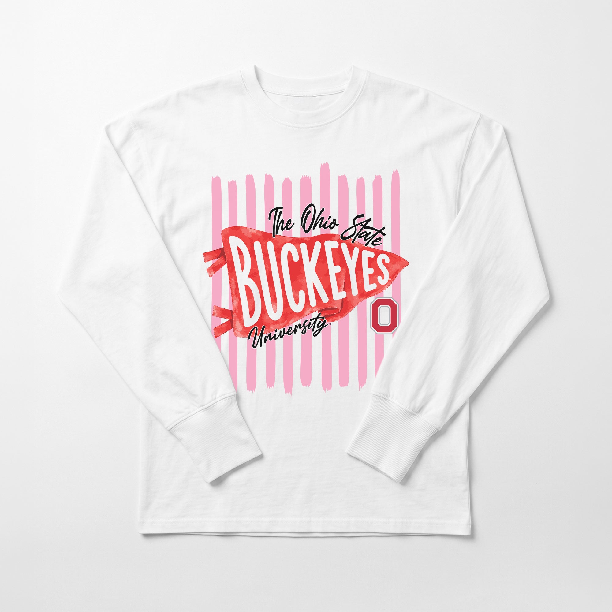 OHIO STATE BUCKEYES RALLY STRIPE ESSENTIAL RELAXED FIT LONG SLEEVE TEE