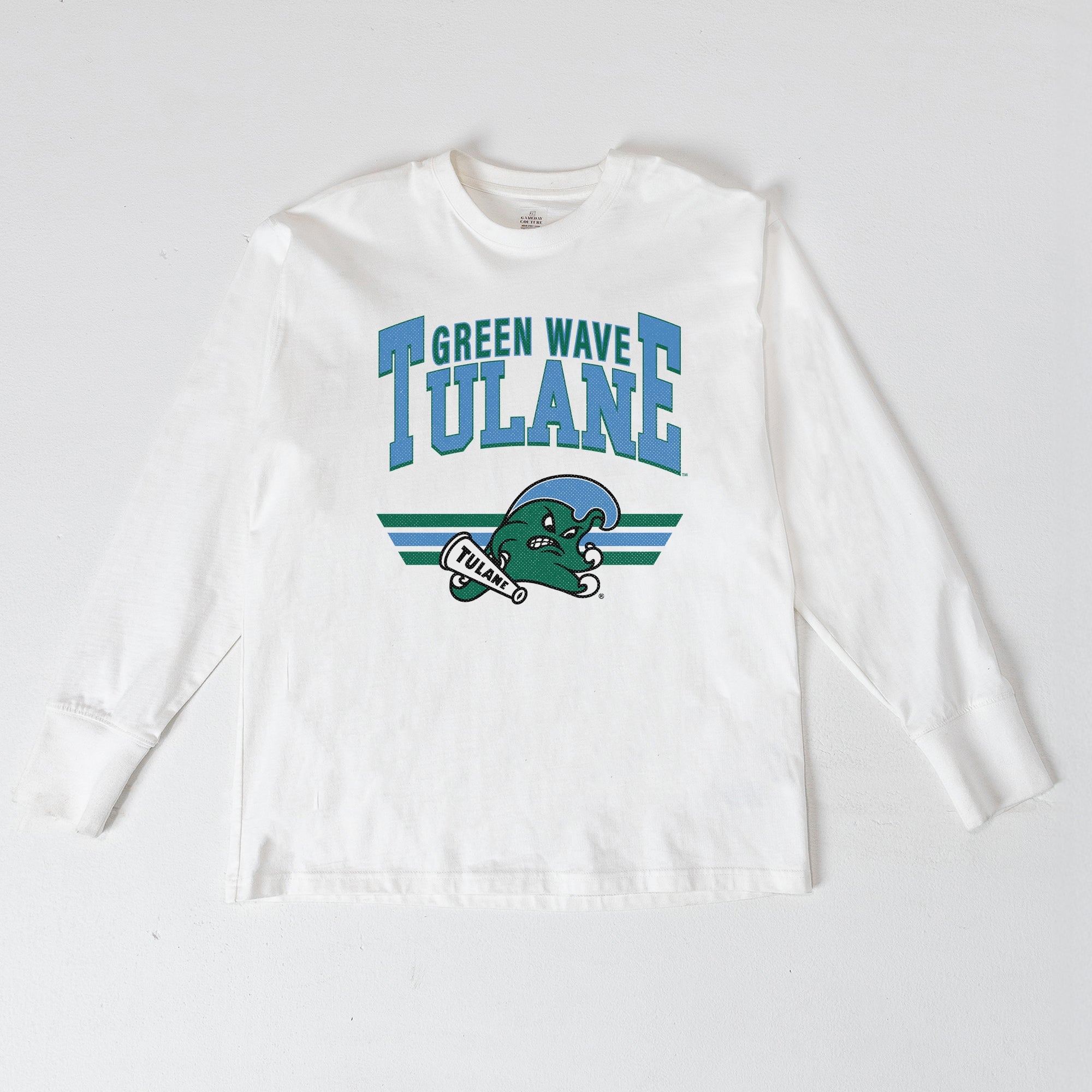 TULANE GREEN WAVE SWIFT STRIKE ESSENTIAL RELAXED FIT LONG SLEEVE TEE