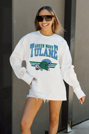 TULANE GREEN WAVE SWIFT STRIKE ESSENTIAL RELAXED FIT LONG SLEEVE TEE