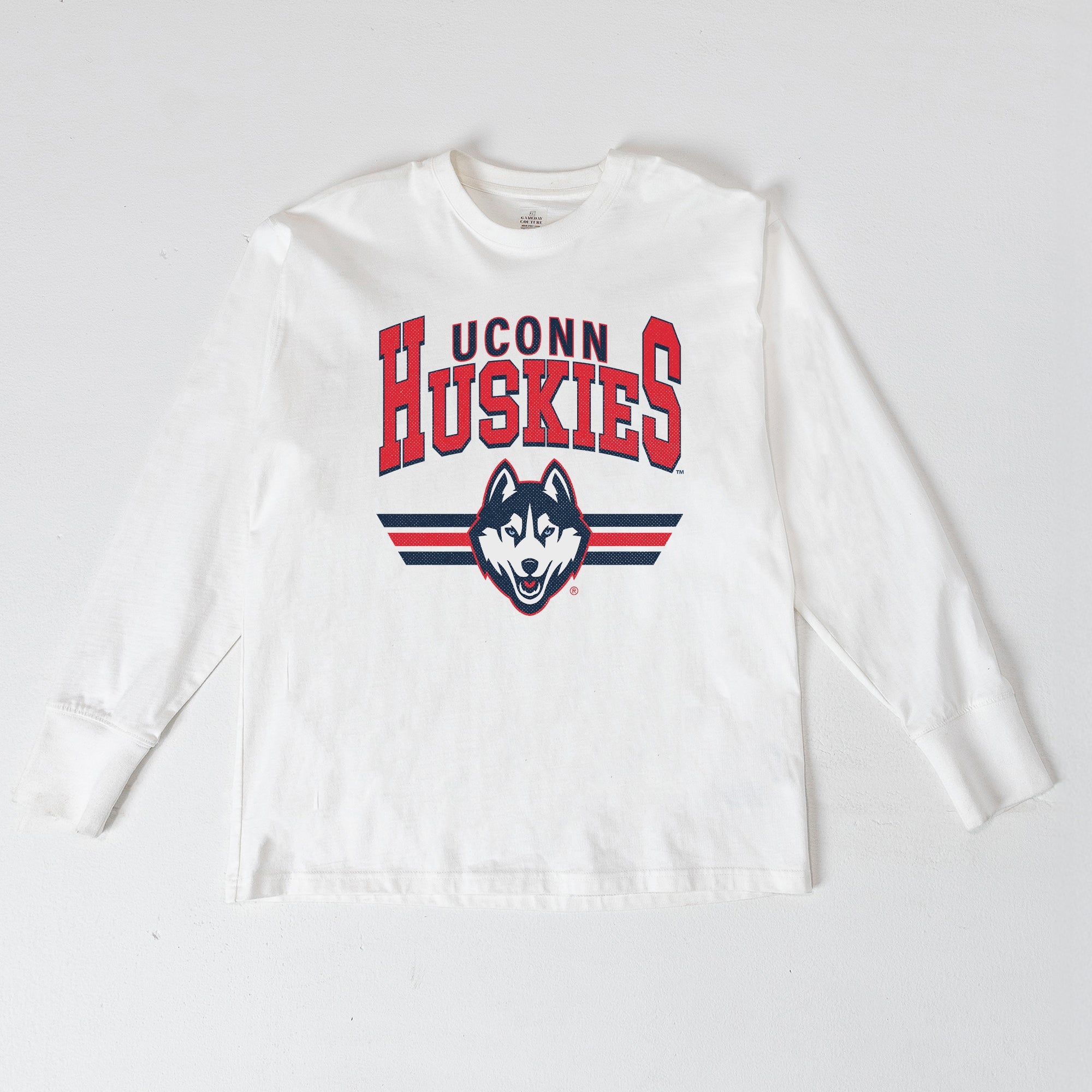 UCONN HUSKIES SWIFT STRIKE ESSENTIAL RELAXED FIT LONG SLEEVE TEE