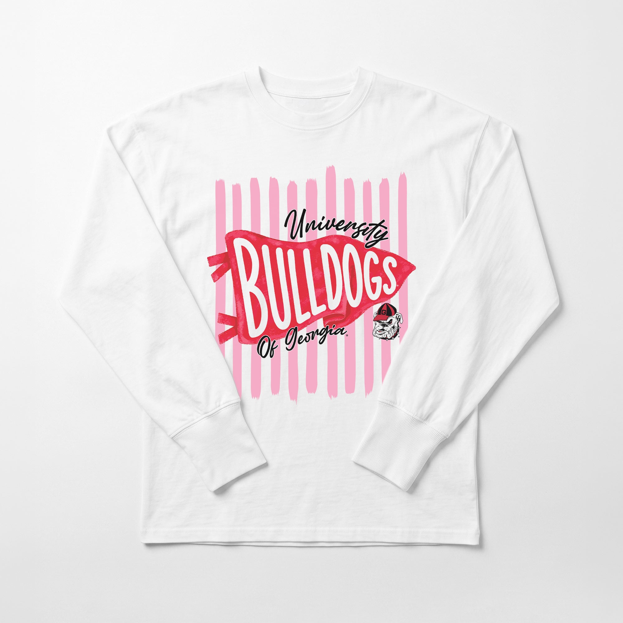 GEORGIA BULLDOGS RALLY STRIPE ESSENTIAL RELAXED FIT LONG SLEEVE TEE