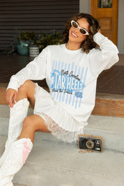 NORTH CAROLINA TAR HEELS RALLY STRIPE ESSENTIAL RELAXED FIT LONG SLEEVE TEE