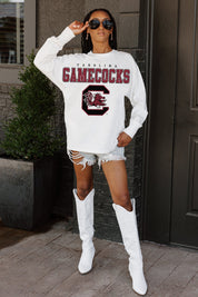 SOUTH CAROLINA GAMECOCKS BIG GOALS OVERSIZED LONG SLEEVE TEE WITH RIBBED NECKLINE AND CUFFS