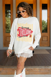 USC TROJANS RALLY STRIPE ESSENTIAL RELAXED FIT LONG SLEEVE TEE