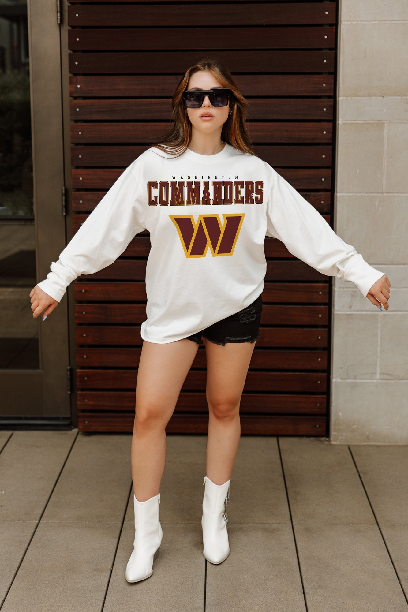 WASHINGTON COMMANDERS BIG GOALS OVERSIZED MIDWEIGHT LONG SLEEVE TEE