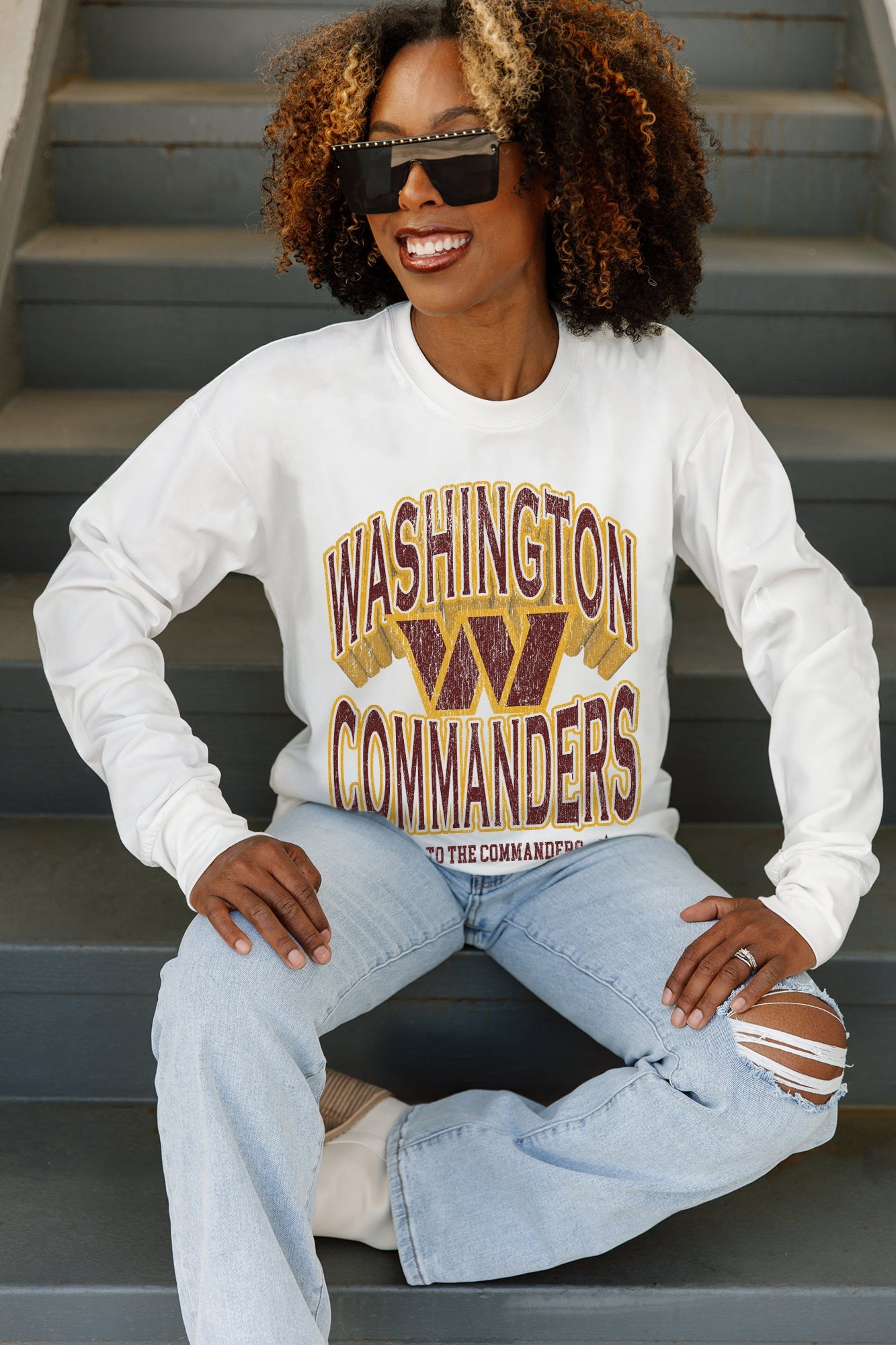 WASHINGTON COMMANDERS TIME OUT OVERSIZED MIDWEIGHT LONG SLEEVE TEE