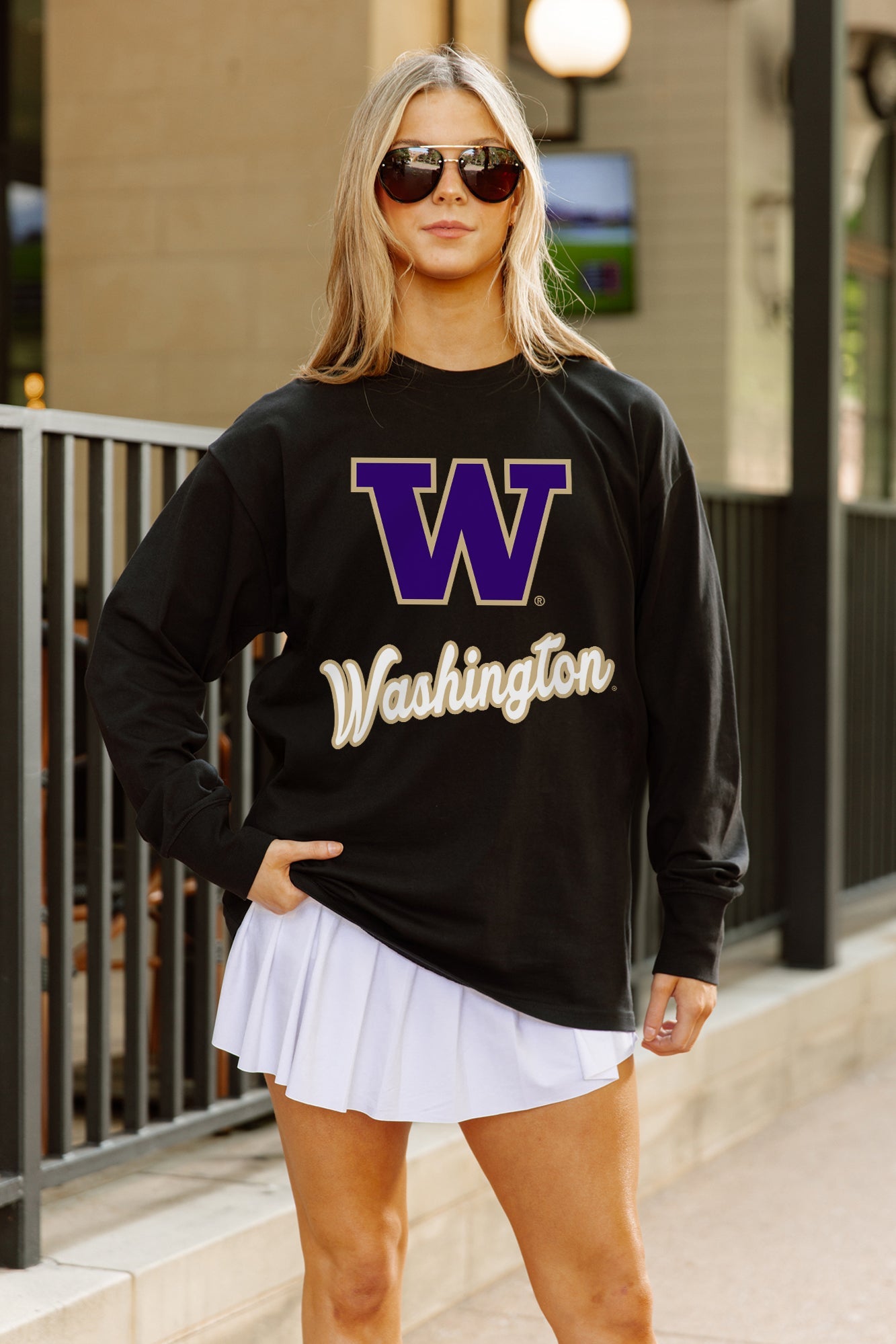 WASHINGTON HUSKIES HONOR ROLL ESSENTIAL RELAXED FIT LONG SLEEVE TEE