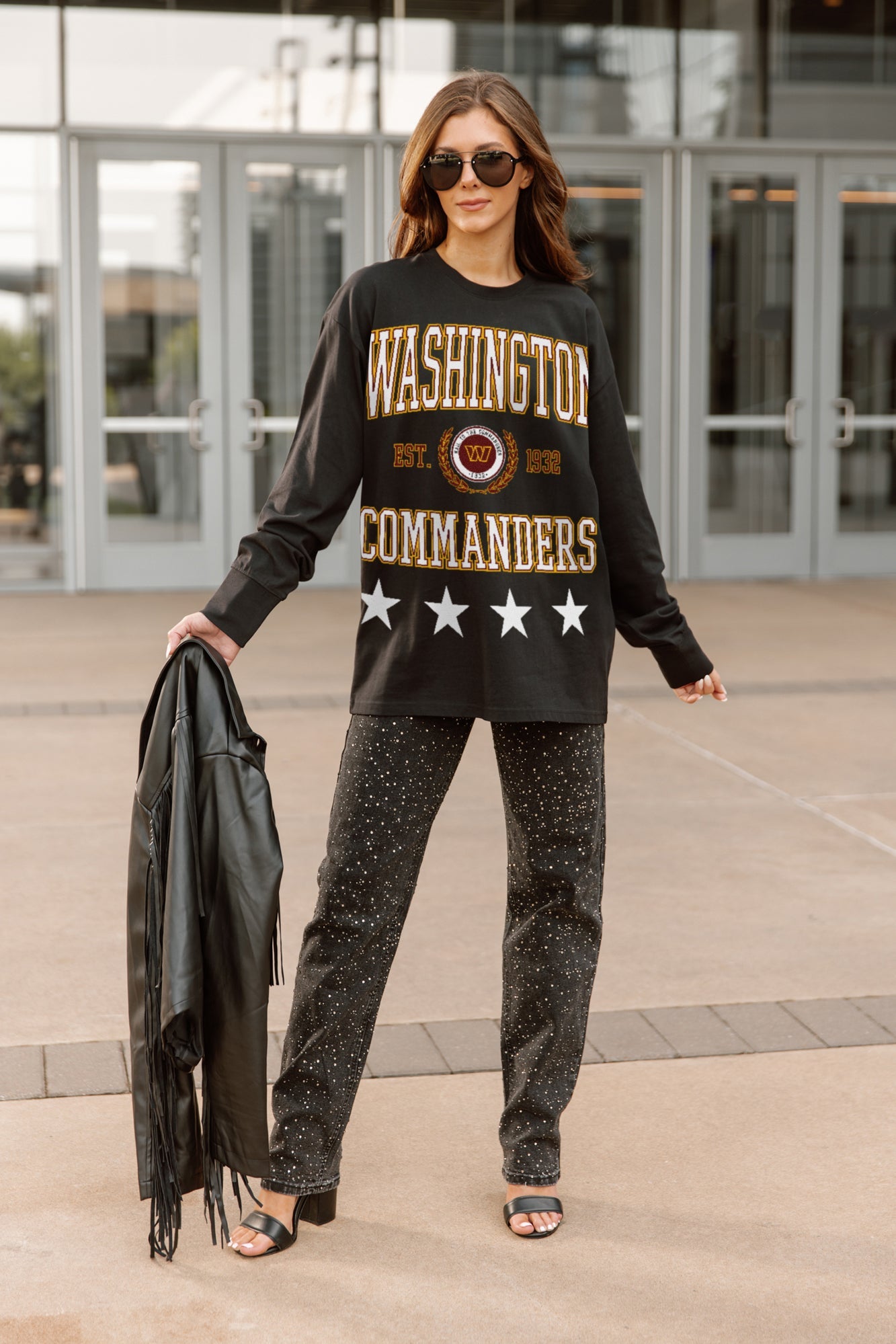 WASHINGTON COMMANDERS EVERYDAY STAR ESSENTIAL RELAXED FIT LONG SLEEVE TEE