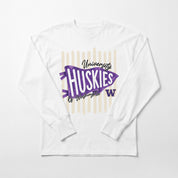 WASHINGTON HUSKIES RALLY STRIPE ESSENTIAL RELAXED FIT LONG SLEEVE TEE