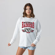 WISCONSIN BADGERS SWIFT STRIKE ESSENTIAL RELAXED FIT LONG SLEEVE TEE