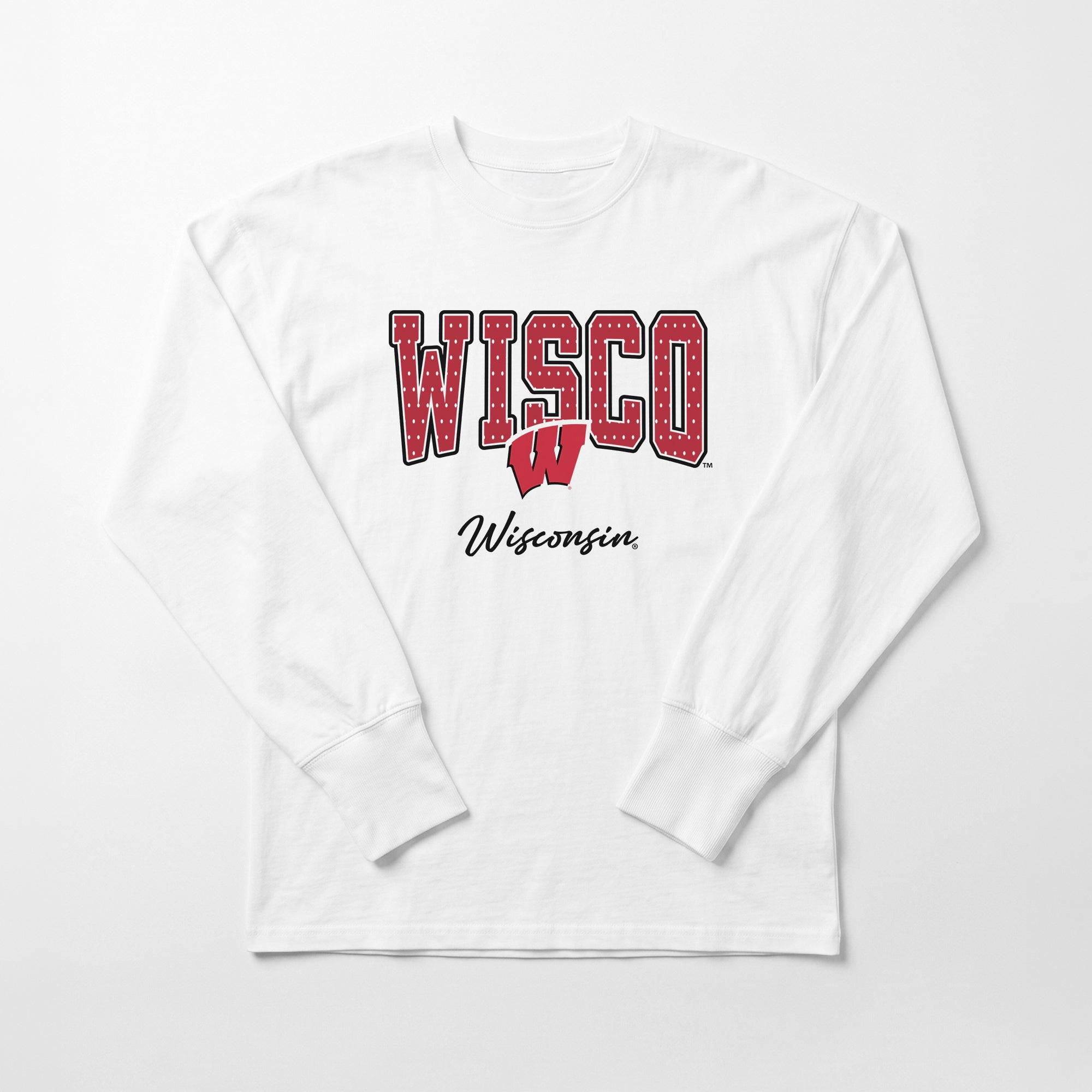 WISCONSIN BADGERS SWEET SPOT ESSENTIAL RELAXED FIT LONG SLEEVE TEE