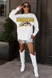 WESTERN MICHIGAN BRONCOS BIG GOALS OVERSIZED LONG SLEEVE TEE WITH RIBBED NECKLINE AND CUFFS