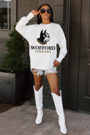 WOFFORD COLLEGE TERRIERS BIG GOALS OVERSIZED LONG SLEEVE TEE WITH RIBBED NECKLINE AND CUFFS