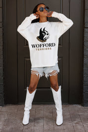 WOFFORD COLLEGE TERRIERS BIG GOALS OVERSIZED LONG SLEEVE TEE WITH RIBBED NECKLINE AND CUFFS