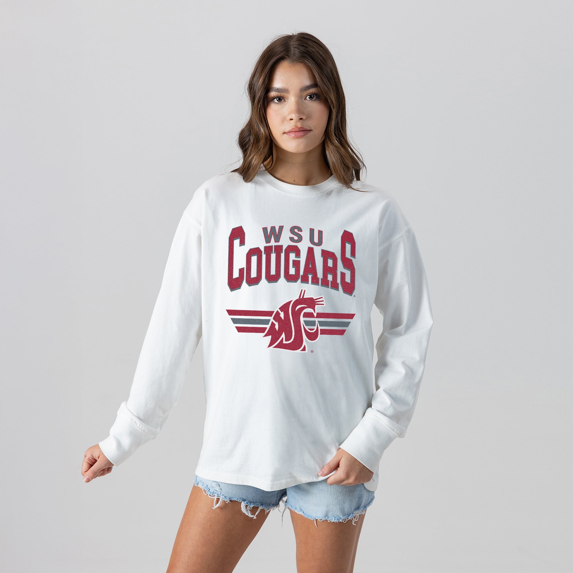 WASHINGTON STATE COUGARS SWIFT STRIKE ESSENTIAL RELAXED FIT LONG SLEEVE TEE
