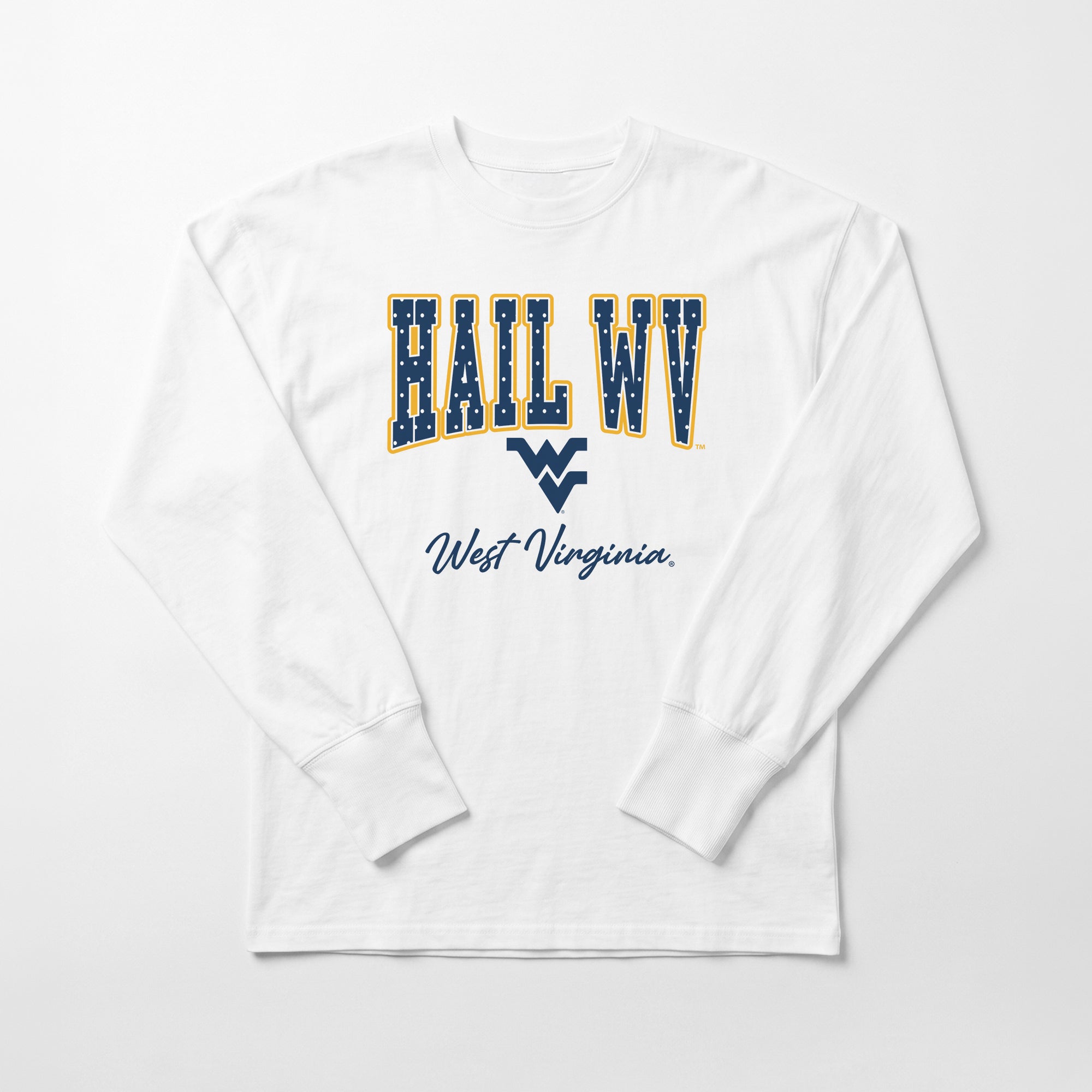 WEST VIRGINIA MOUNTAINEERS SWEET SPOT ESSENTIAL RELAXED FIT LONG SLEEVE TEE