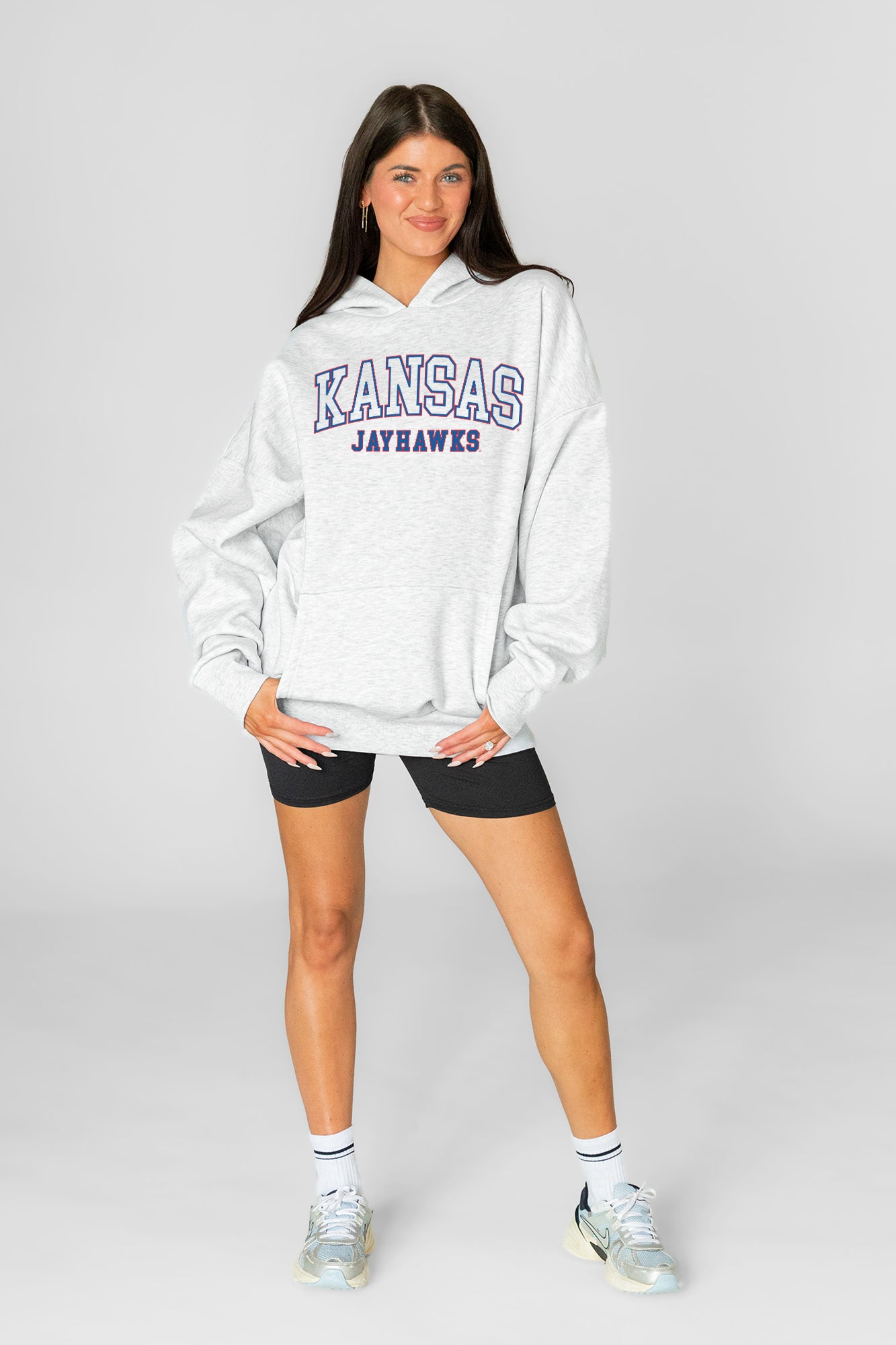 KANSAS JAYHAWKS DAILY GRIND OVERSIZED PREMIUM WEIGHT UNISEX HOODIE