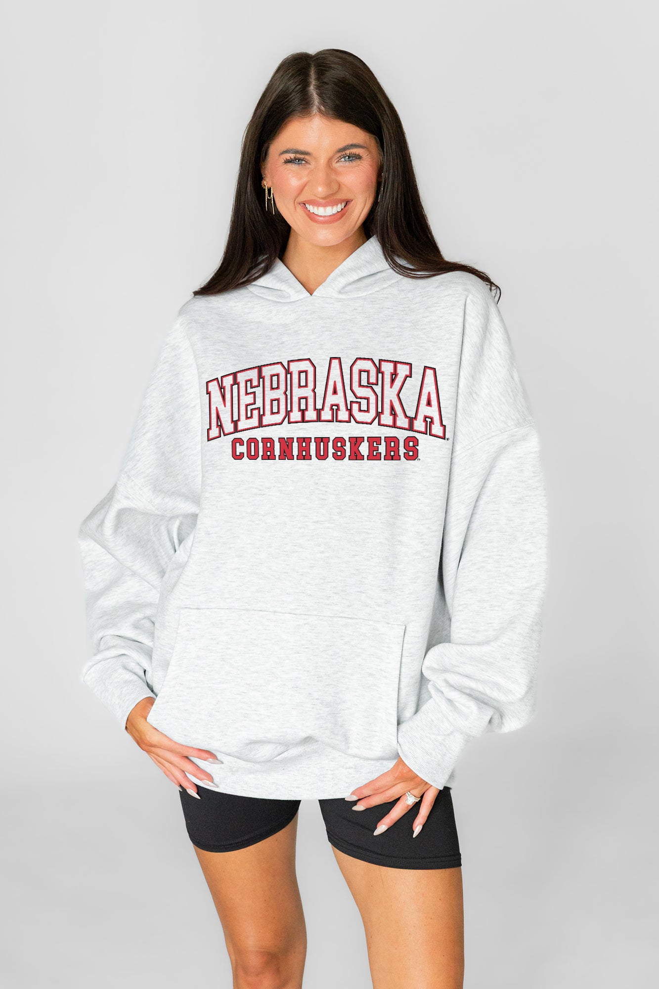 NEBRASKA CORNHUSKERS DAILY GRIND OVERSIZED PREMIUM WEIGHT UNISEX HOODIE