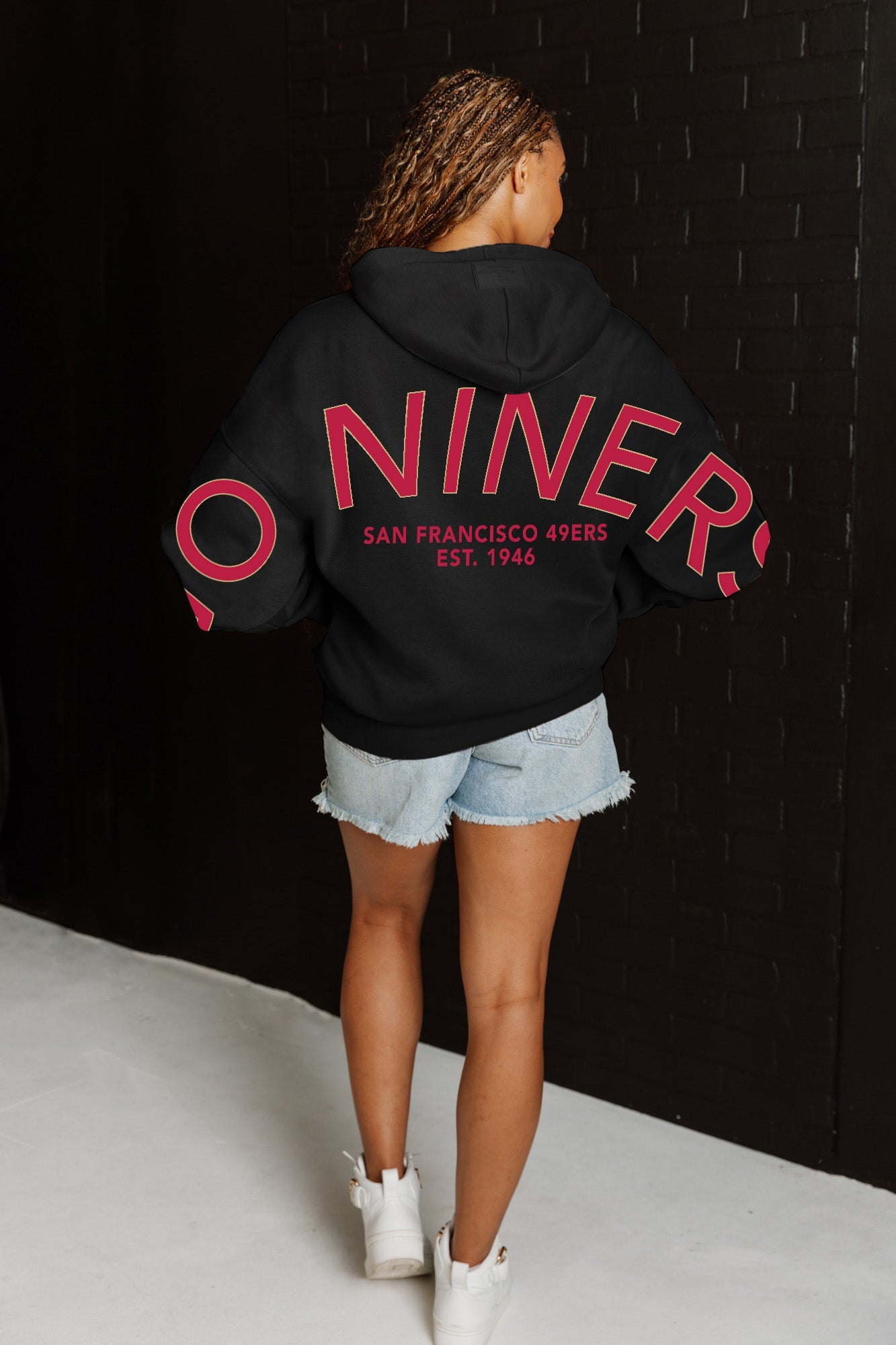 SAN FRANCISCO 49ERS NEVER STOP OVERSIZED PREMIUM WEIGHT HOODIE