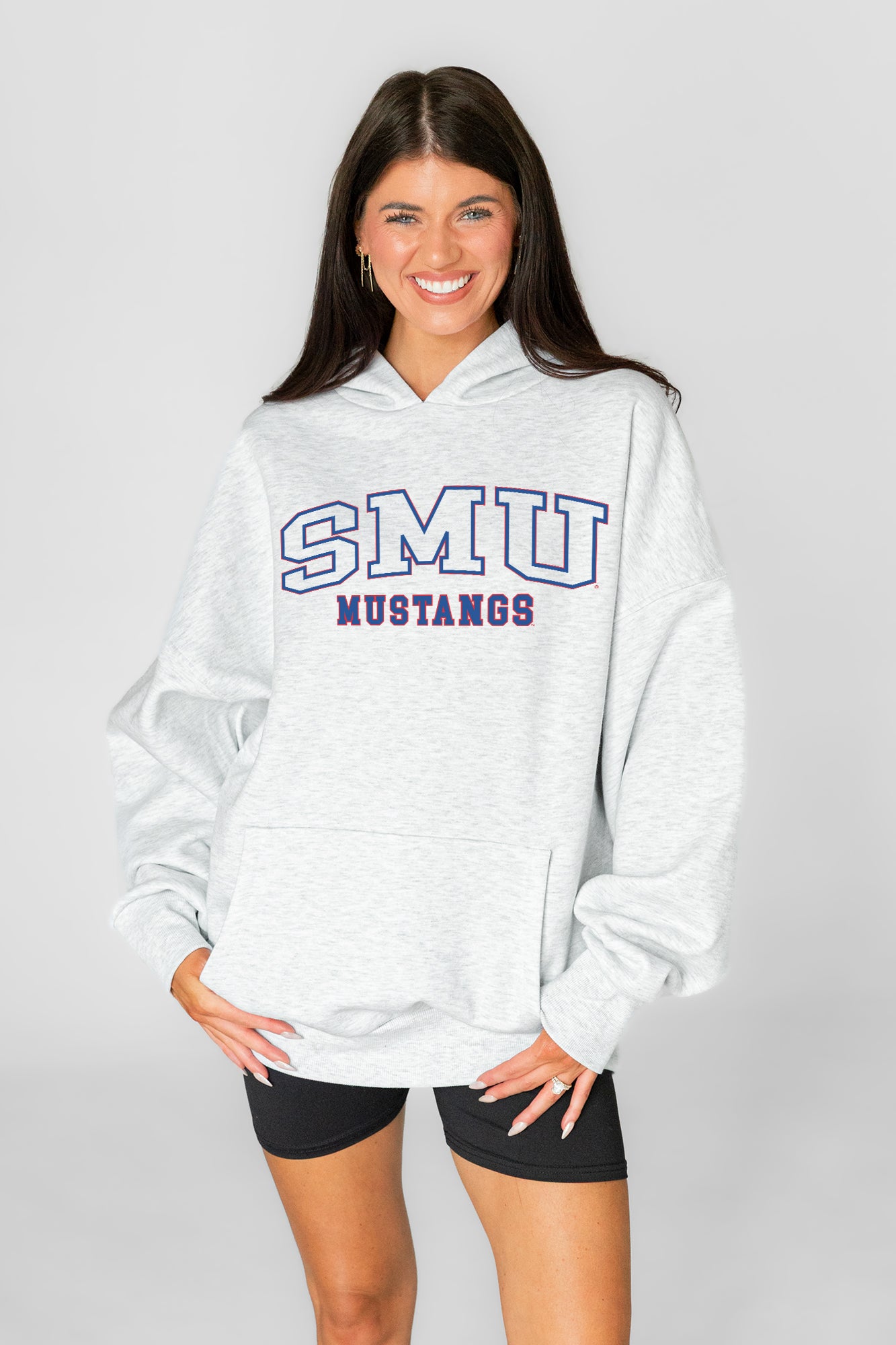 SMU MUSTANGS DAILY GRIND OVERSIZED PREMIUM WEIGHT UNISEX HOODIE