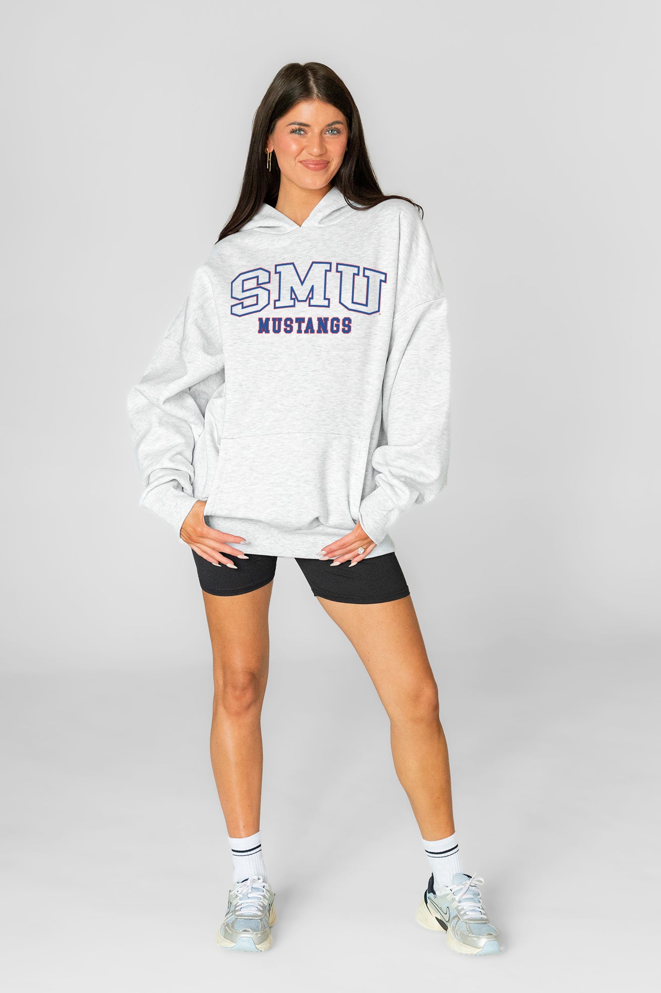 SMU MUSTANGS DAILY GRIND OVERSIZED PREMIUM WEIGHT UNISEX HOODIE