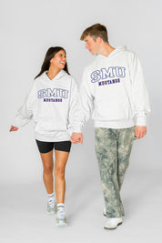 SMU MUSTANGS DAILY GRIND OVERSIZED PREMIUM WEIGHT UNISEX HOODIE
