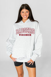 WISCONSIN BADGERS DAILY GRIND OVERSIZED PREMIUM WEIGHT UNISEX HOODIE