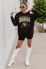 COLORADO BUFFALOES SIDELINE SHIMMER ALL-OVER MICRO-RHINESTONE SPARKLE HOODED SWEATSHIRT