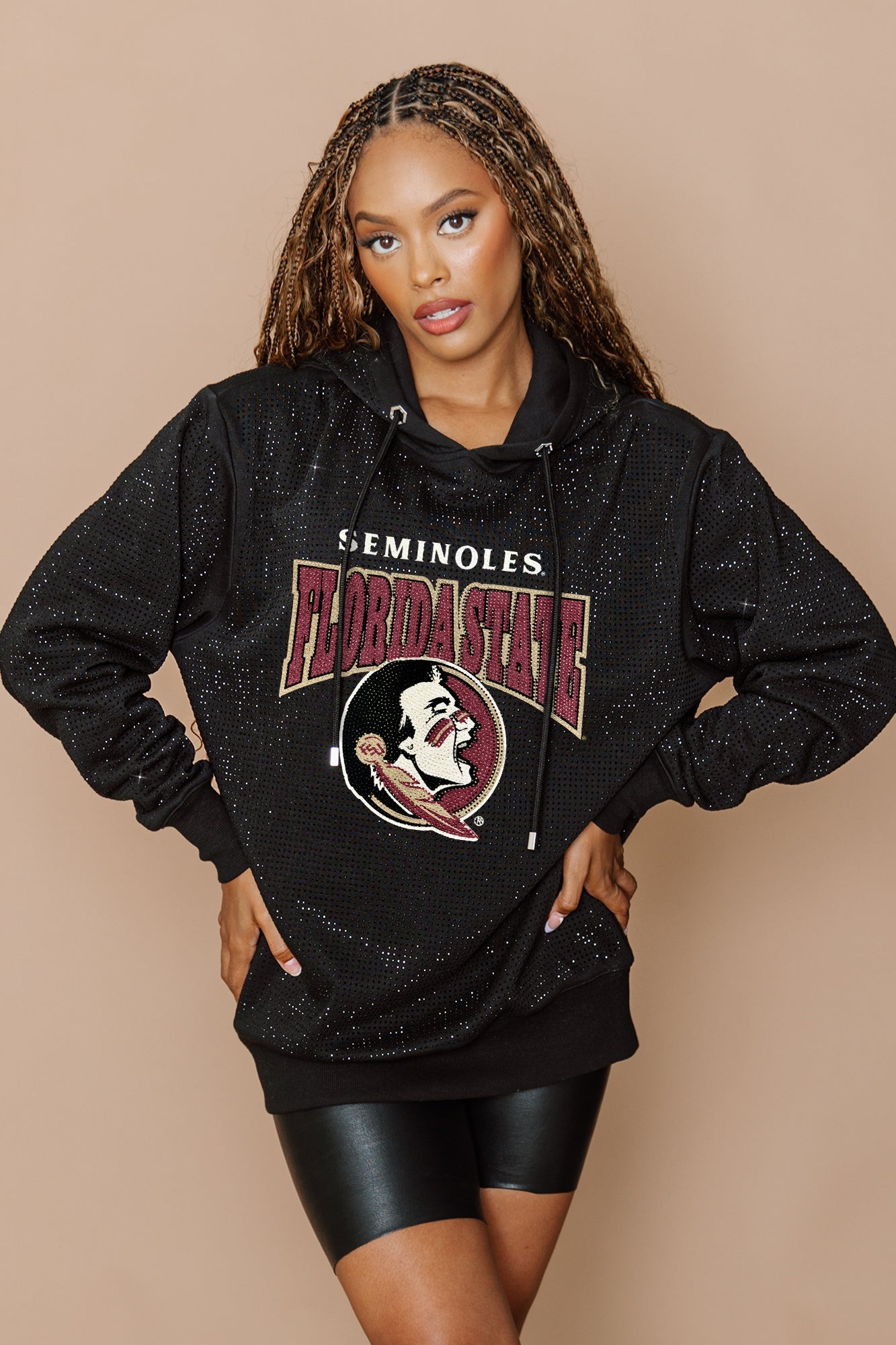 Black Rhinestone FSU Hoodie Women's | Gameday Couture – Gameday