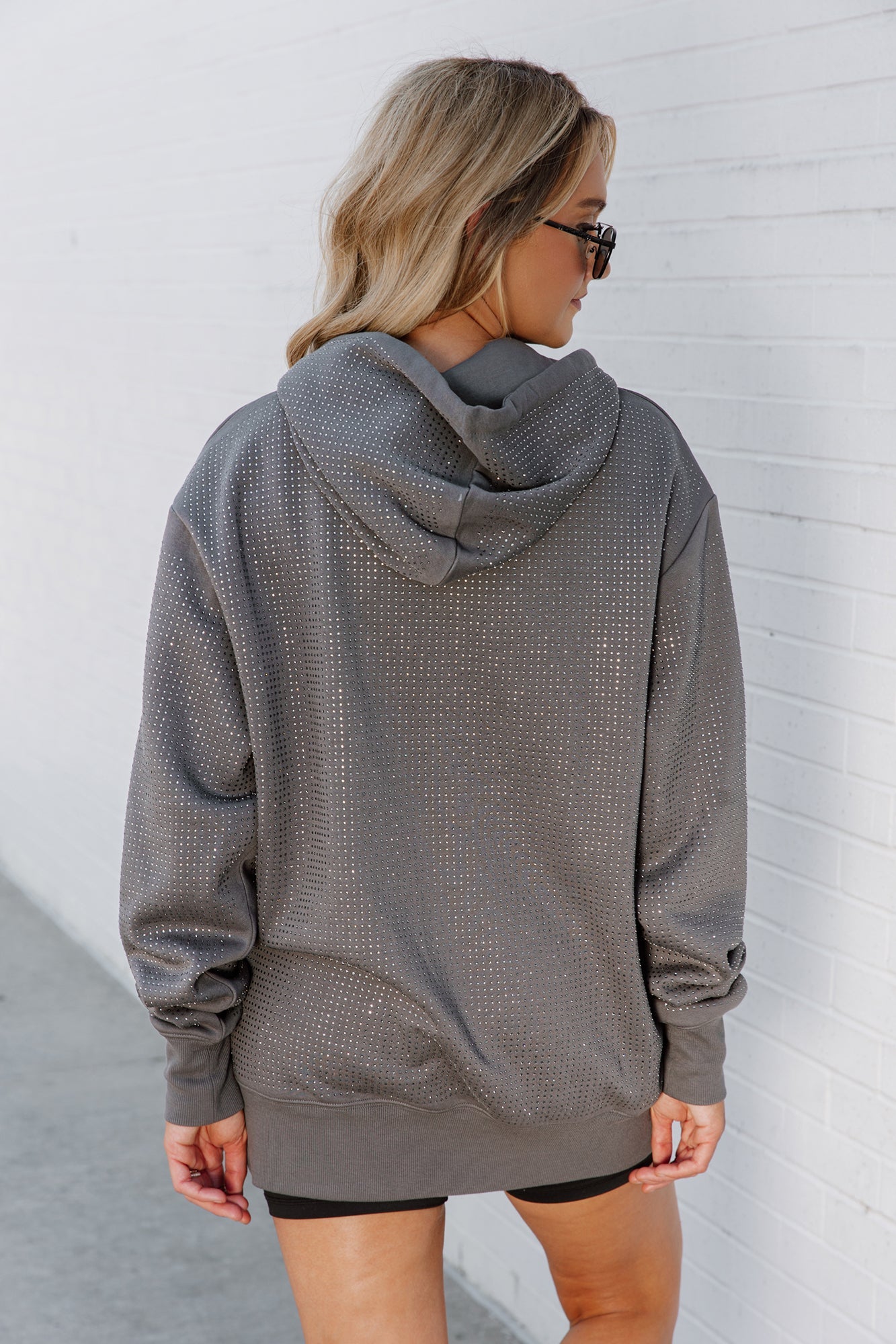 TENNESSEE VOLUNTEERS SIDELINE SHIMMER ALL-OVER MICRO-RHINESTONE SPARKLE HOODED SWEATSHIRT