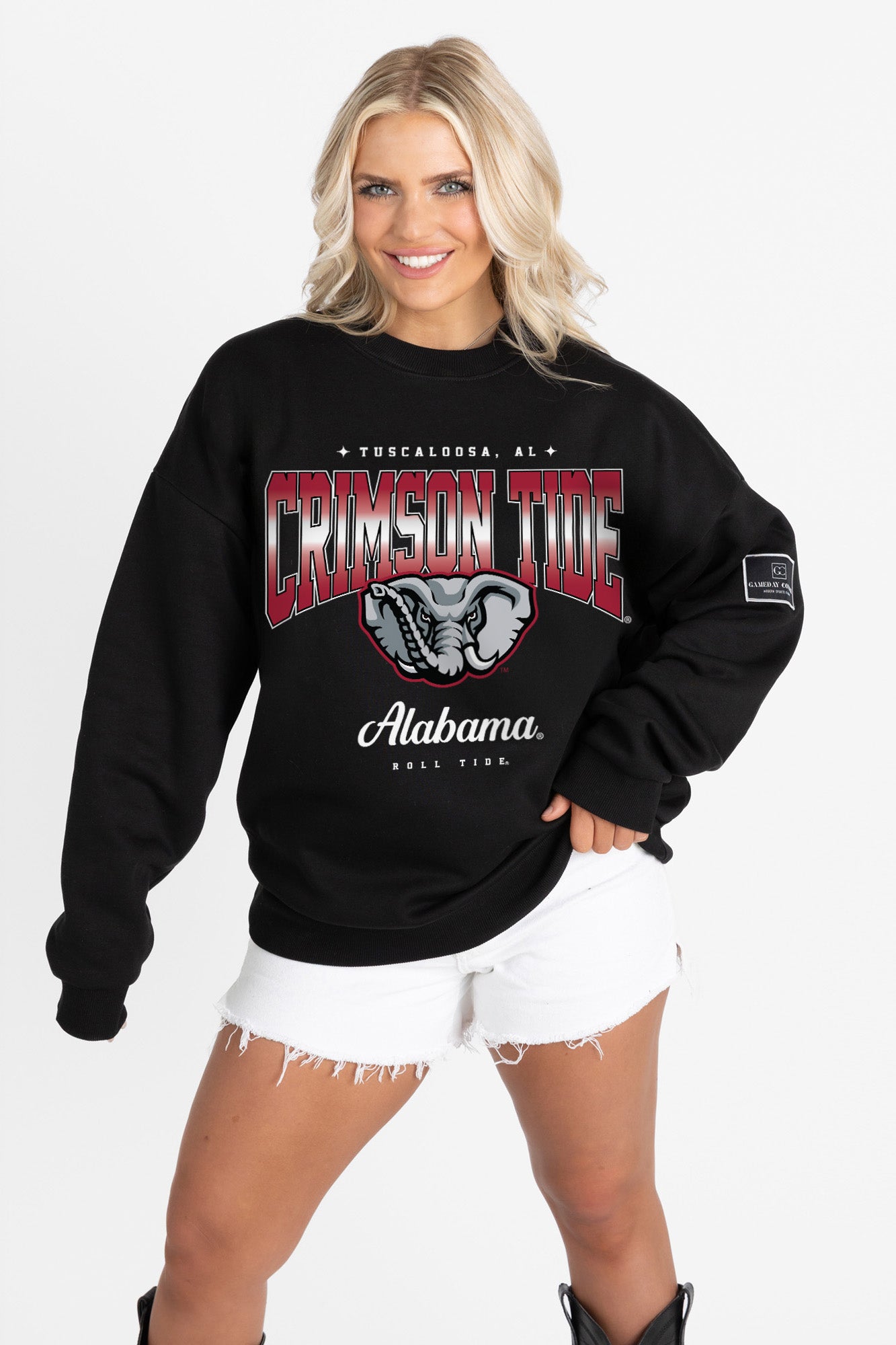 ALABAMA CRIMSON TIDE POWERHOUSE PLAY BLACK LABEL PREMIUM FLEECE CREW SWEATSHIRT