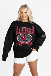 ALABAMA CRIMSON TIDE BOLD CHEERS BLACK LABEL PREMIUM FLEECE CREW SWEATSHIRT
