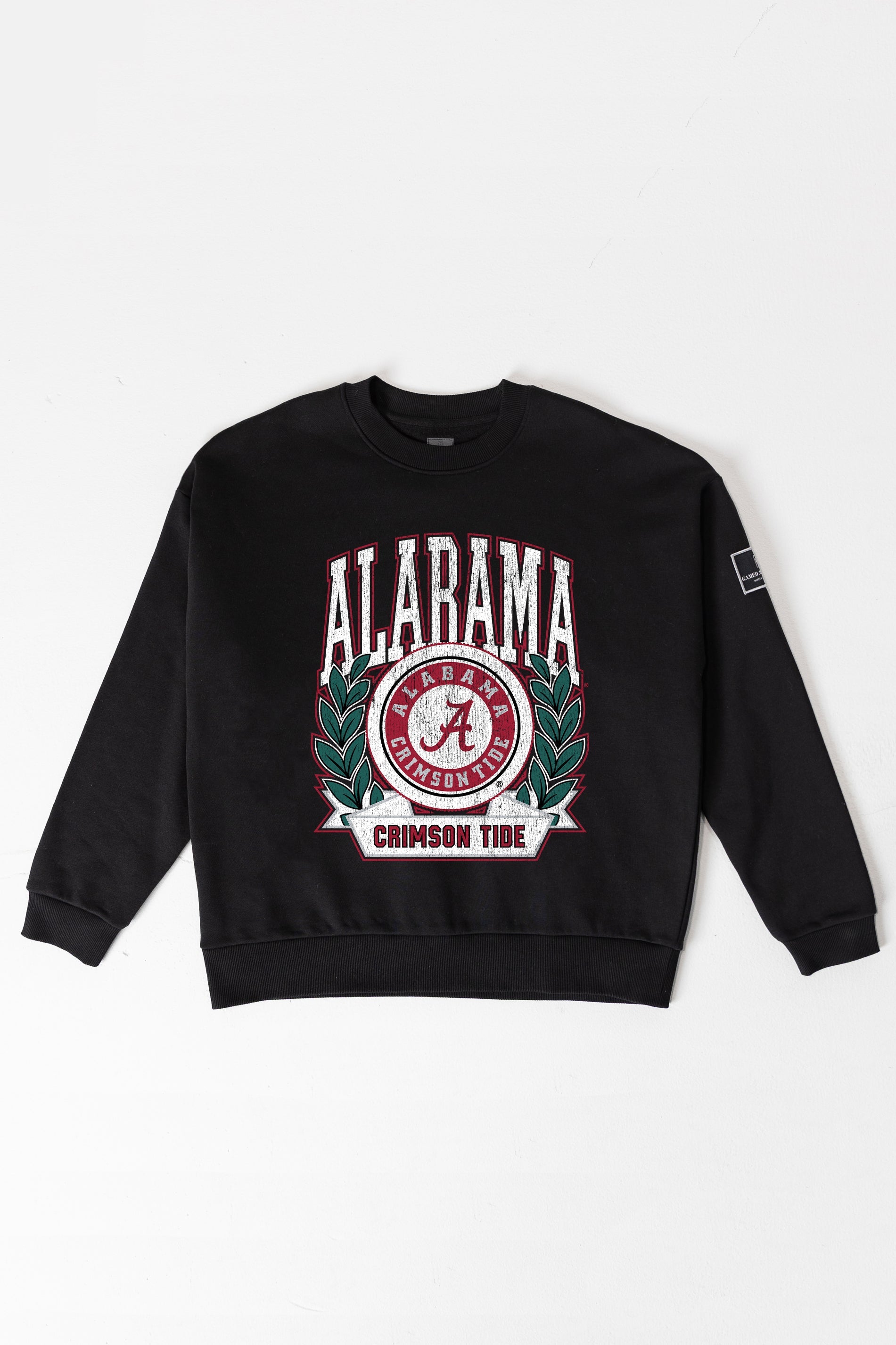 ALABAMA CRIMSON TIDE VICTORY LANE BLACK LABEL PREMIUM FLEECE CREW SWEATSHIRT