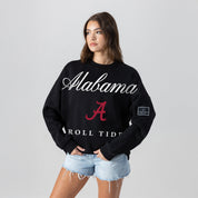 ALABAMA CRIMSON TIDE LEGACY CLUB BLACK LABEL PREMIUM FLEECE DROP SHOULDER CREWNECK