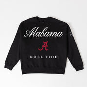 ALABAMA CRIMSON TIDE LEGACY CLUB BLACK LABEL PREMIUM FLEECE DROP SHOULDER CREWNECK