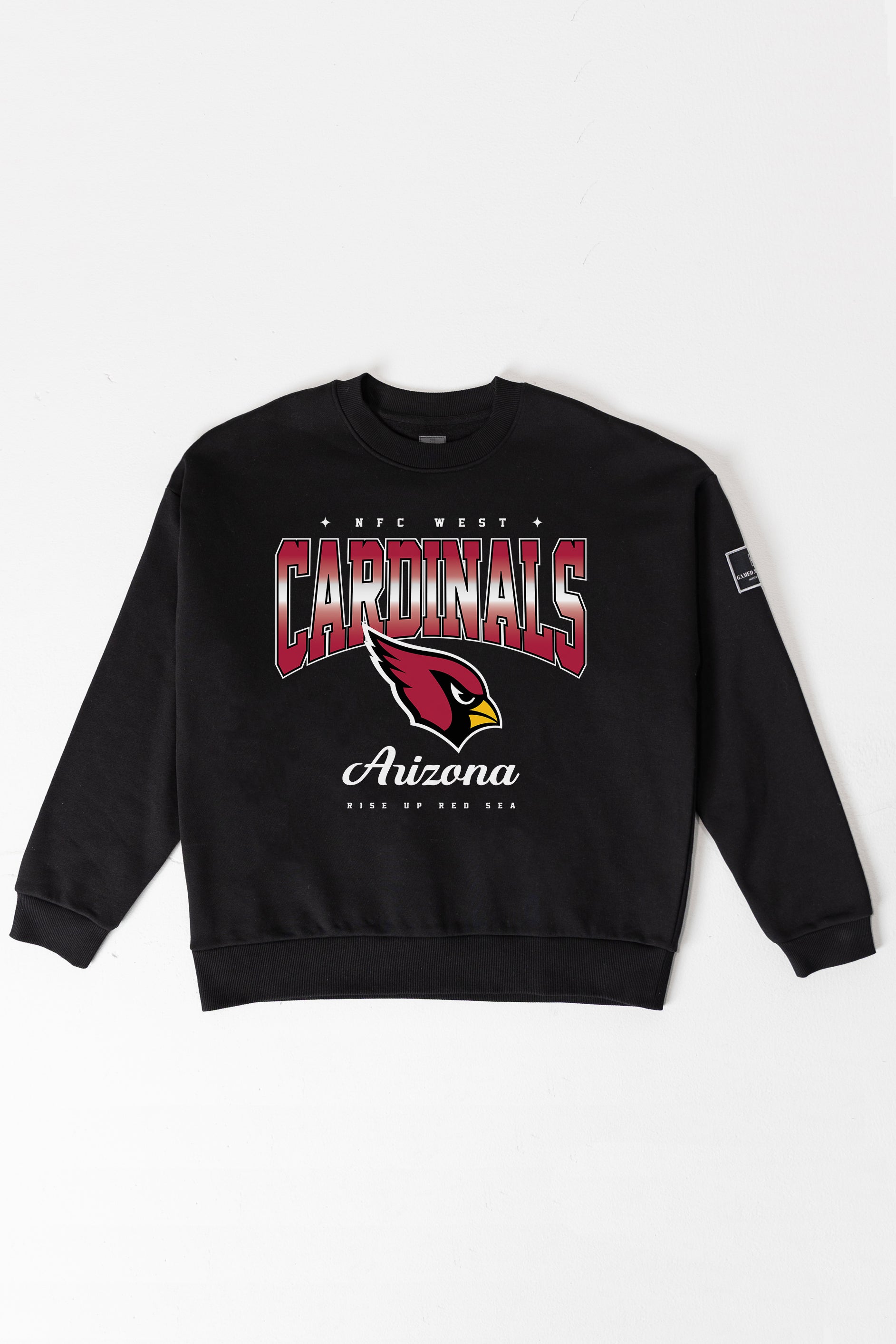 ARIZONA CARDINALS POWERHOUSE PLAY BLACK LABEL PREMIUM FLEECE CREW SWEATSHIRT