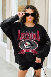 ARIZONA CARDINALS BOLD CHEERS BLACK LABEL PREMIUM FLEECE CREW SWEATSHIRT