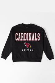 ARIZONA CARDINALS LEVEL UP BLACK LABEL PREMIUM FLEECE CREW SWEATSHIRT
