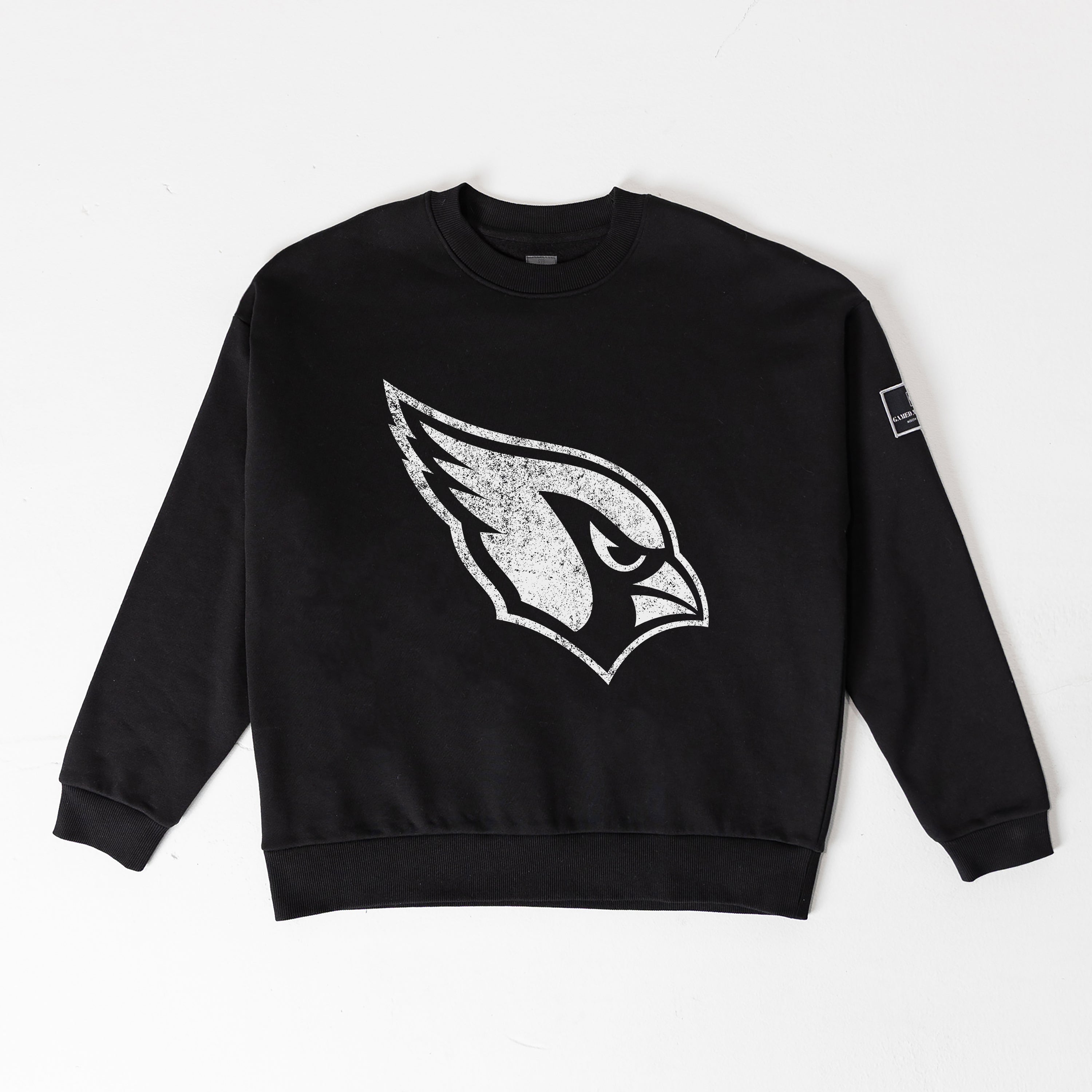 ARIZONA CARDINALS BOLD MOVE BLACK LABEL PREMIUM FLEECE DROP SHOULDER CREWNECK