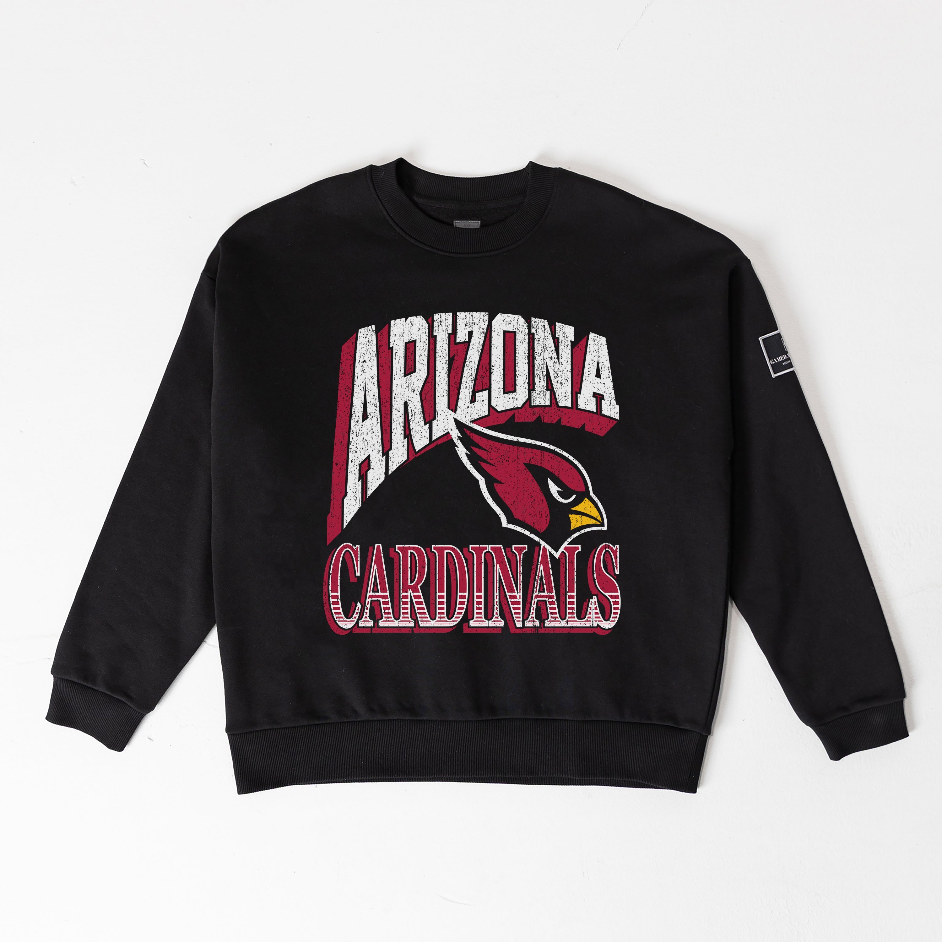 ARIZONA CARDINALS VICTORY PRIME BLACK LABEL PREMIUM FLEECE DROP SHOULDER CREWNECK