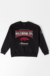 ARKANSAS RAZORBACKS POWERHOUSE PLAY BLACK LABEL PREMIUM FLEECE CREW SWEATSHIRT