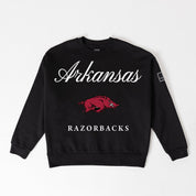 ARKANSAS RAZORBACKS LEGACY CLUB BLACK LABEL PREMIUM FLEECE DROP SHOULDER CREWNECK