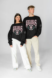 ARKANSAS RAZORBACKS HONOR BOUND BLACK LABEL PREMIUM FLEECE CREWNECK