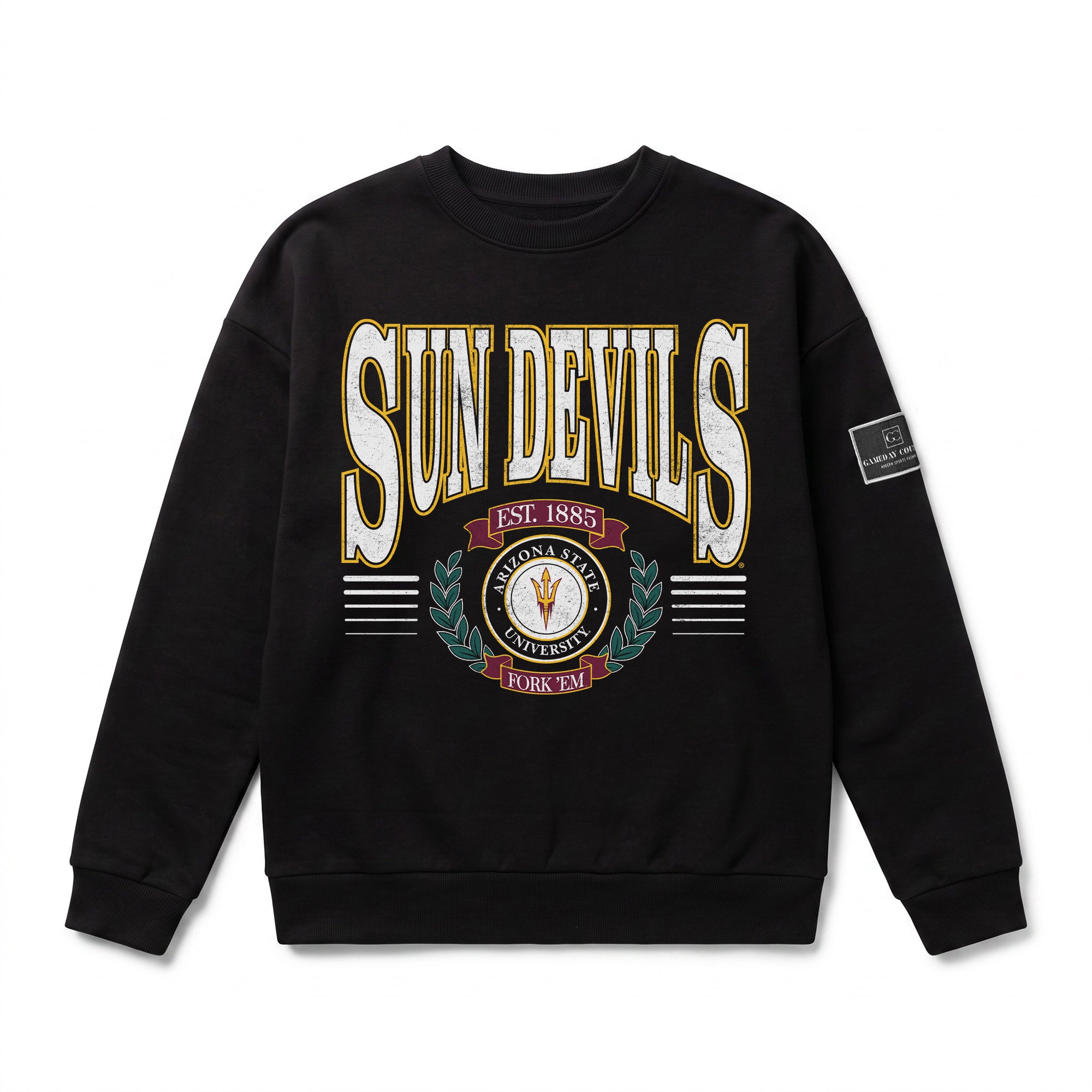 ARIZONA STATE SUN DEVILS HONOR BOUND BLACK LABEL PREMIUM FLEECE CREWNECK