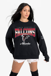 ATLANTA FALCONS POWERHOUSE PLAY BLACK LABEL PREMIUM FLEECE CREW SWEATSHIRT